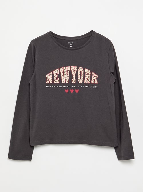 T-shirt a maniche lunghe con stampa - Kiabi