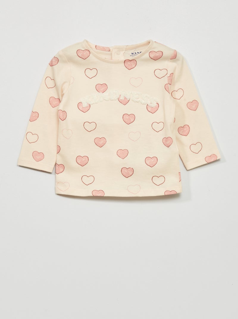 T-shirt a maniche lunghe con stampa ROSA - Kiabi