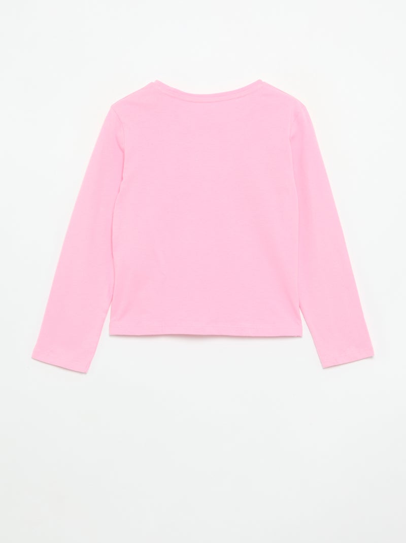 T-shirt a maniche lunghe con stampa Rosa - Kiabi