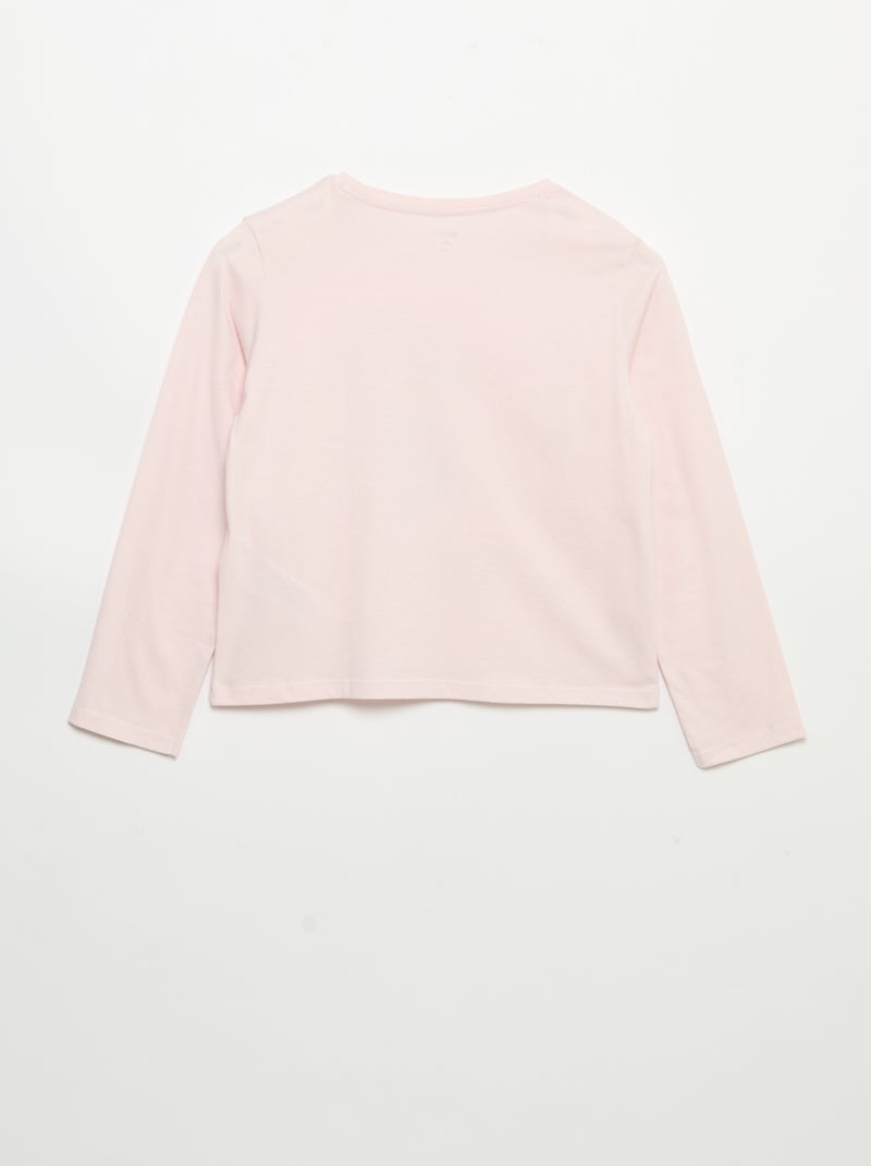 T-shirt a maniche lunghe con stampa Rosa - Kiabi