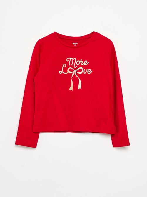 T-shirt a maniche lunghe con stampa - Kiabi