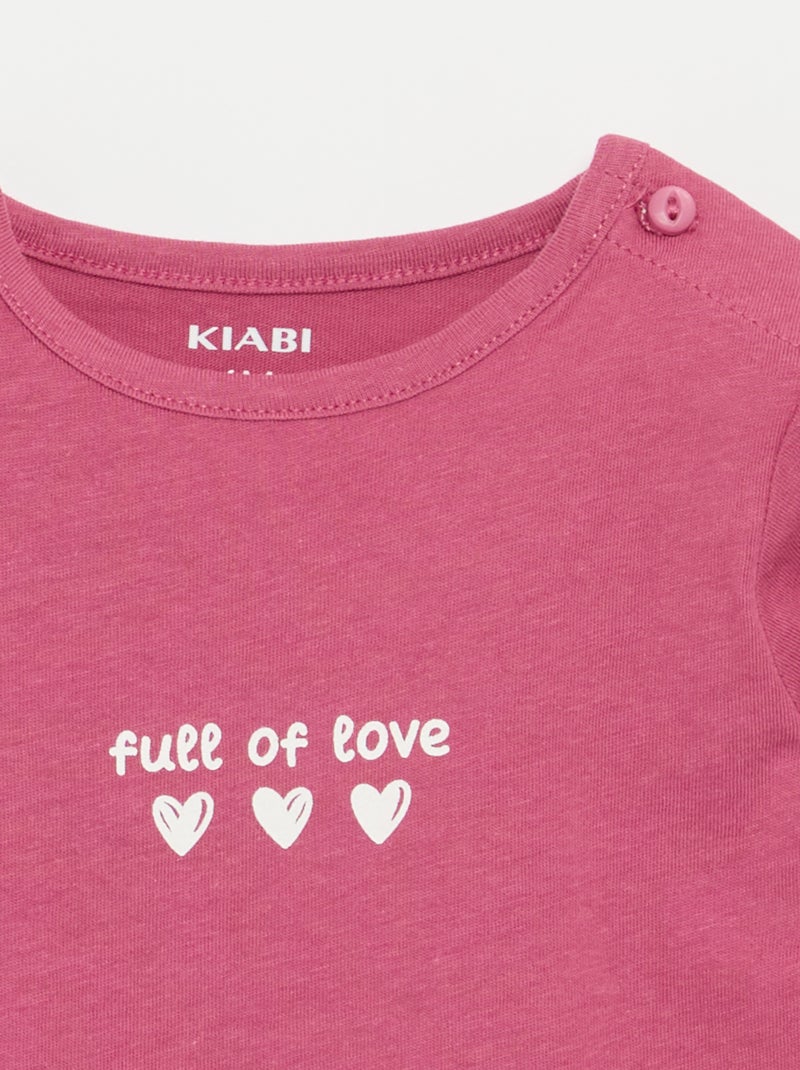 T-shirt a maniche lunghe con stampa Viola - Kiabi