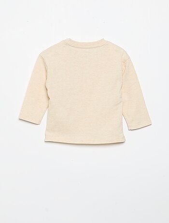 T-shirt a maniche lunghe con tasca animata