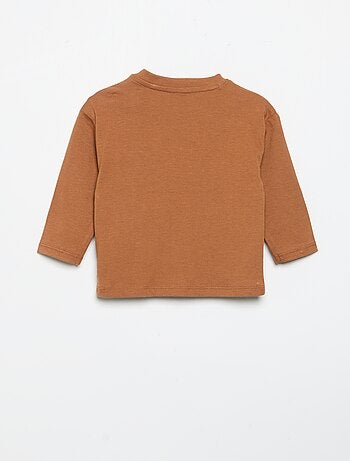 T-shirt a maniche lunghe con tasca animata