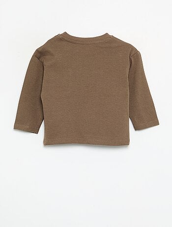 T-shirt a maniche lunghe con tasca animata