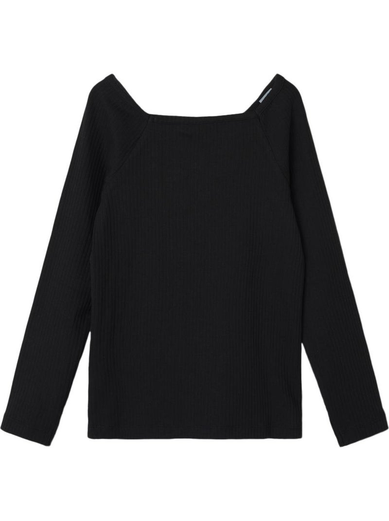 T-shirt a Maniche Lunghe da Ragazza Name It Nero - Kiabi