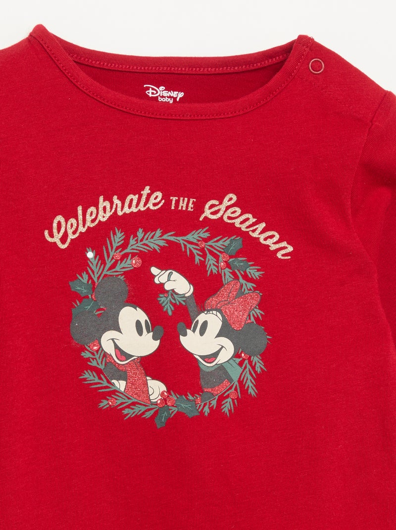 T-shirt a maniche lunghe 'Disney' 'Natale' Rosso - Kiabi