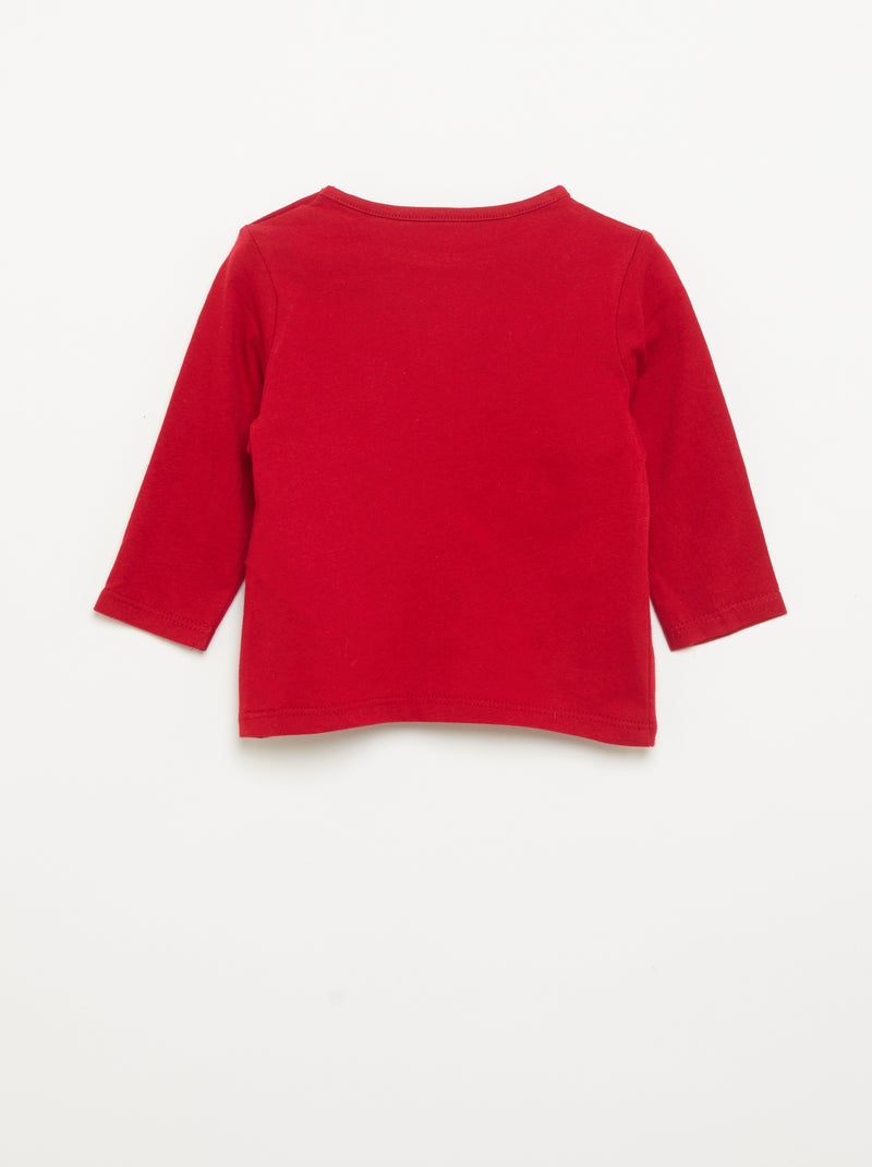 T-shirt a maniche lunghe 'Disney' 'Natale' Rosso - Kiabi
