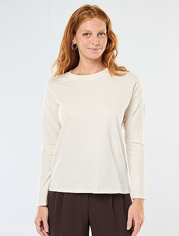 T-shirt a maniche lunghe e collo rotondo