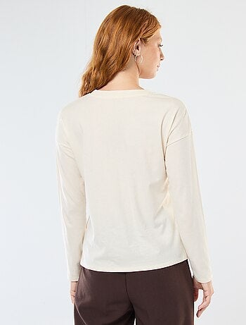 T-shirt a maniche lunghe e collo rotondo