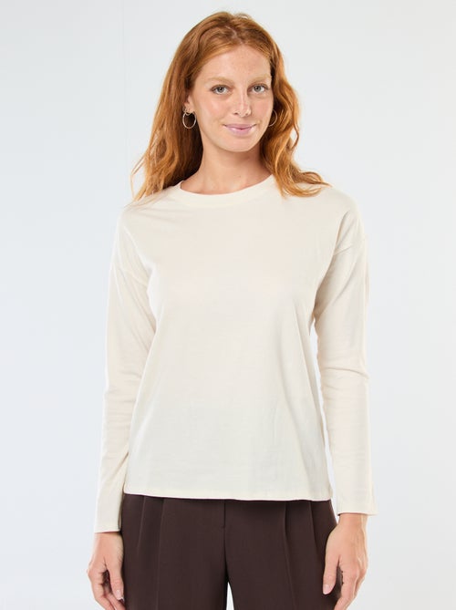 T-shirt a maniche lunghe e collo rotondo - Kiabi