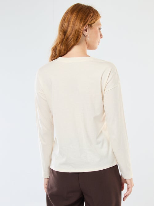 T-shirt a maniche lunghe e collo rotondo - Kiabi