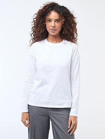 T-shirt a maniche lunghe e collo rotondo