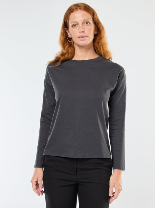 T-shirt a maniche lunghe e collo rotondo - Kiabi