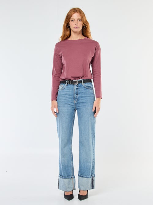 T-shirt a maniche lunghe e collo rotondo - Kiabi