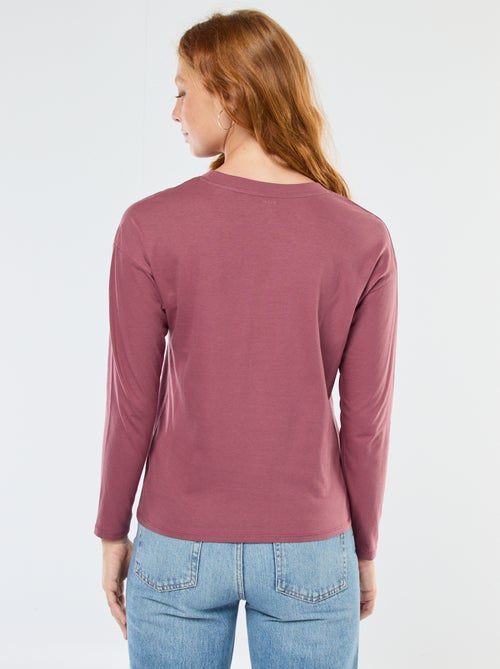 T-shirt a maniche lunghe e collo rotondo - Kiabi