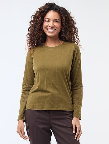 T-shirt a maniche lunghe e collo rotondo