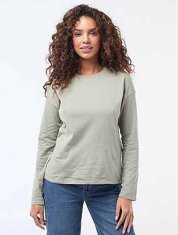 T-shirt a maniche lunghe e collo rotondo