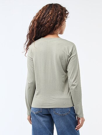 T-shirt a maniche lunghe e collo rotondo