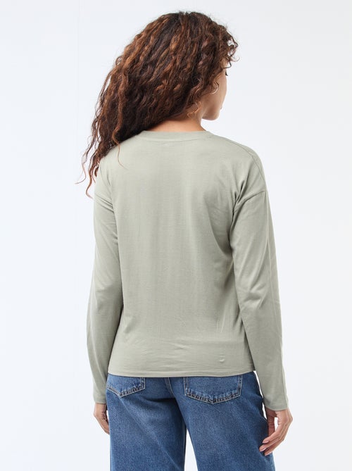 T-shirt a maniche lunghe e collo rotondo - Kiabi