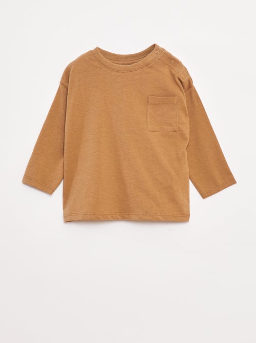 T-shirt a maniche lunghe e taschino sul petto - Kiabi