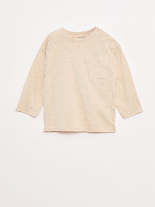T-shirt a maniche lunghe e taschino sul petto - Kiabi