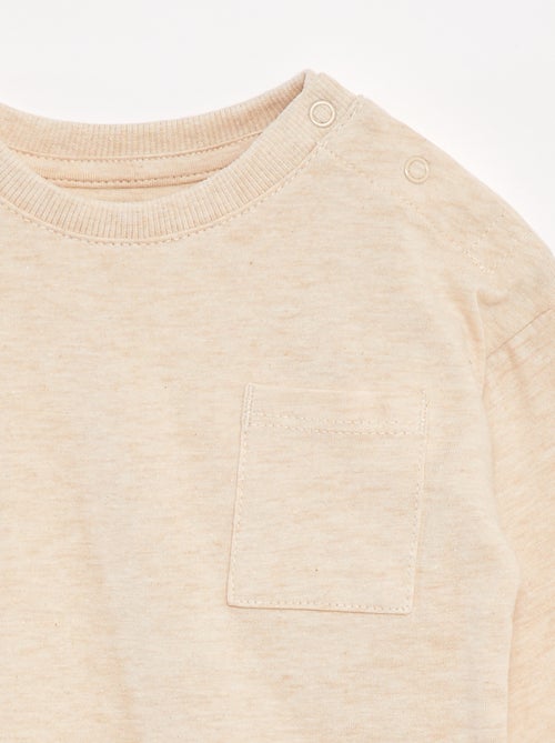 T-shirt a maniche lunghe e taschino sul petto - Kiabi