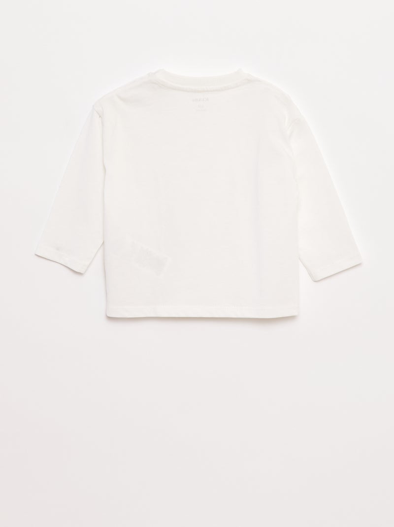 T-shirt a maniche lunghe e taschino sul petto Bianco - Kiabi