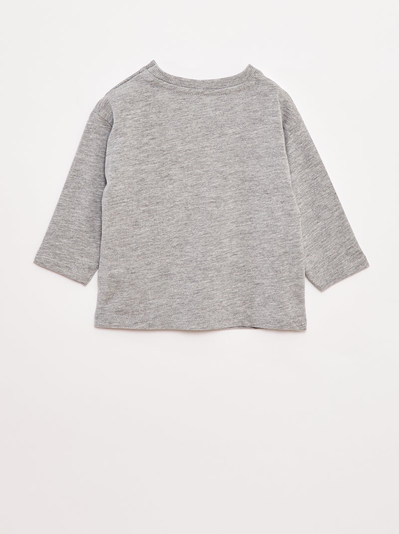 T-shirt a maniche lunghe e taschino sul petto Grigio - Kiabi