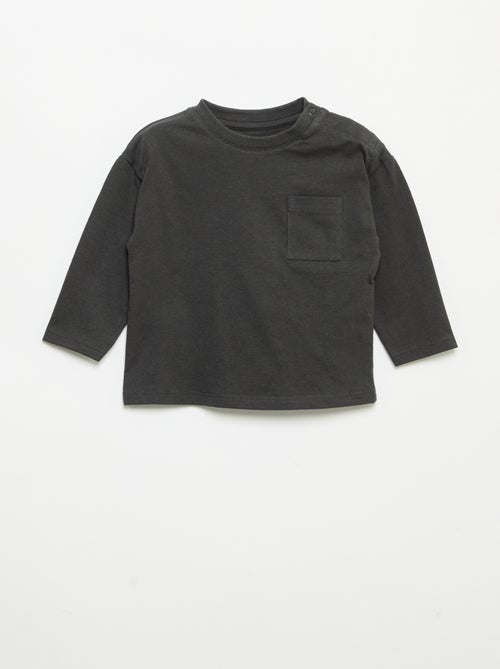 T-shirt a maniche lunghe e taschino sul petto - Kiabi