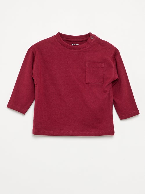 T-shirt a maniche lunghe e taschino sul petto - Kiabi