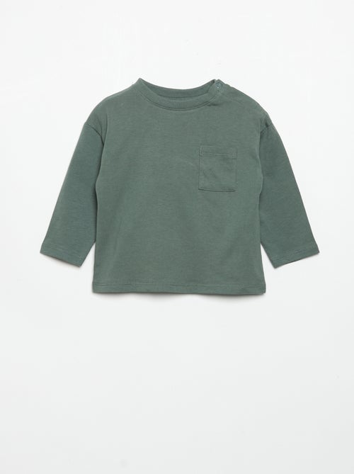 T-shirt a maniche lunghe e taschino sul petto - Kiabi