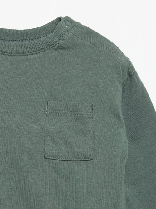 T-shirt a maniche lunghe e taschino sul petto - Kiabi