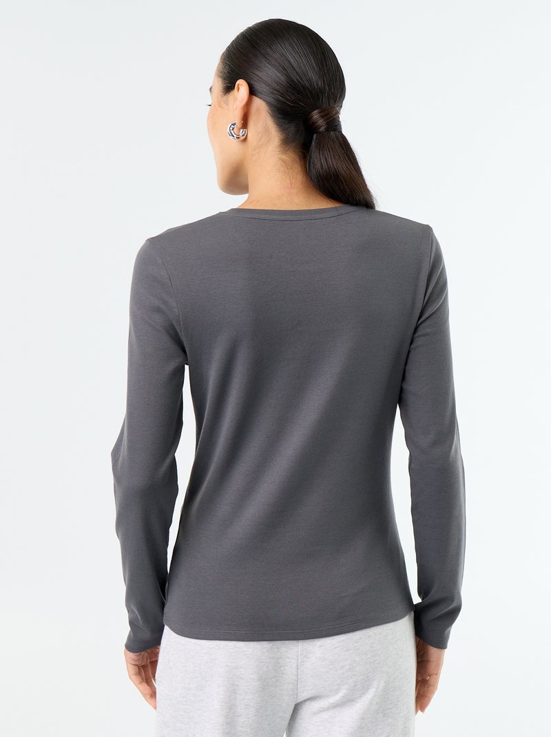 T-shirt a maniche lunghe Grigio - Kiabi