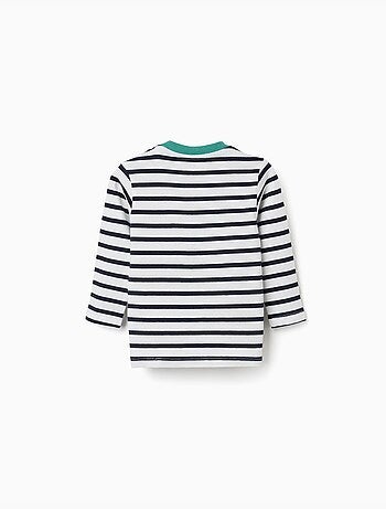 T-shirt a maniche lunghe in cotone con righe