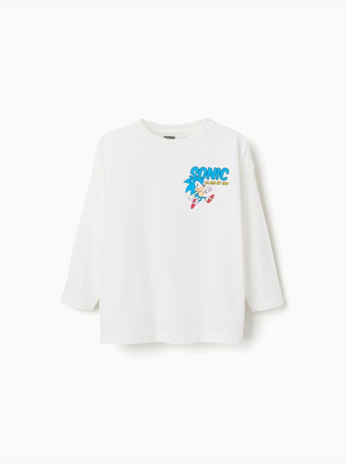 T-shirt a maniche lunghe in cotone con stampe di sonic - Kiabi