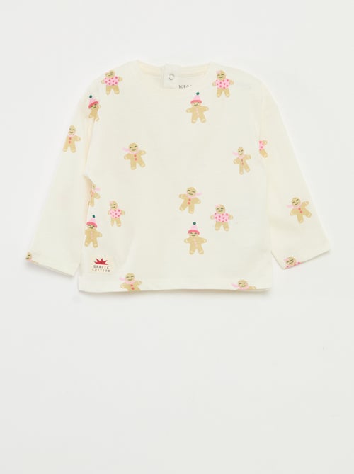 T-shirt a maniche lunghe in jersey di cotone - Kiabi