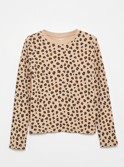 T-shirt a maniche lunghe in maglia a costine - Kiabi