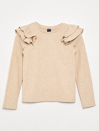 T-shirt a maniche lunghe in maglia a costine