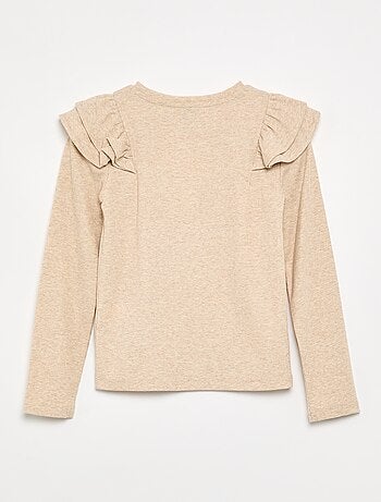 T-shirt a maniche lunghe in maglia a costine