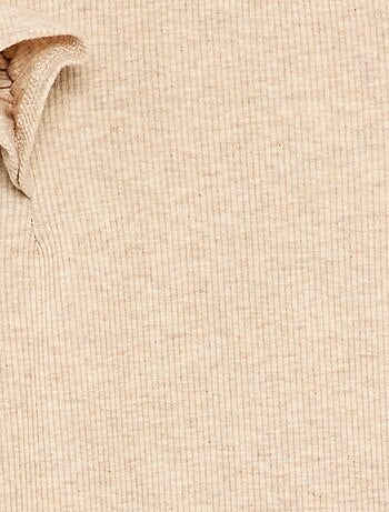 T-shirt a maniche lunghe in maglia a costine