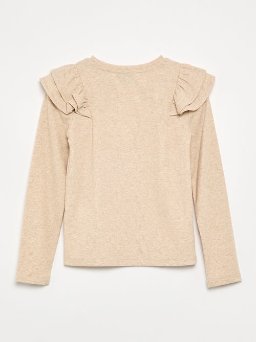 T-shirt a maniche lunghe in maglia a costine - Kiabi
