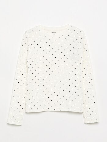 T-shirt a maniche lunghe in maglia a costine
