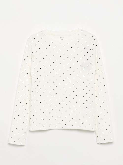 T-shirt a maniche lunghe in maglia a costine - Kiabi