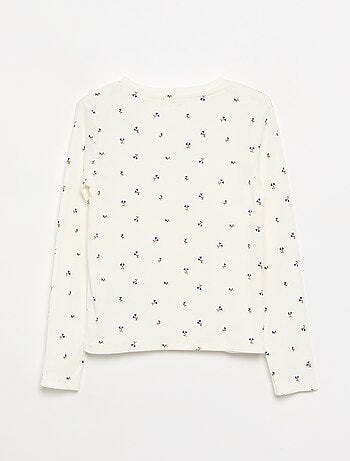 T-shirt a maniche lunghe in maglia a costine