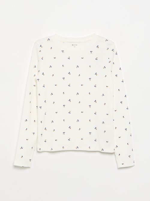 T-shirt a maniche lunghe in maglia a costine - Kiabi