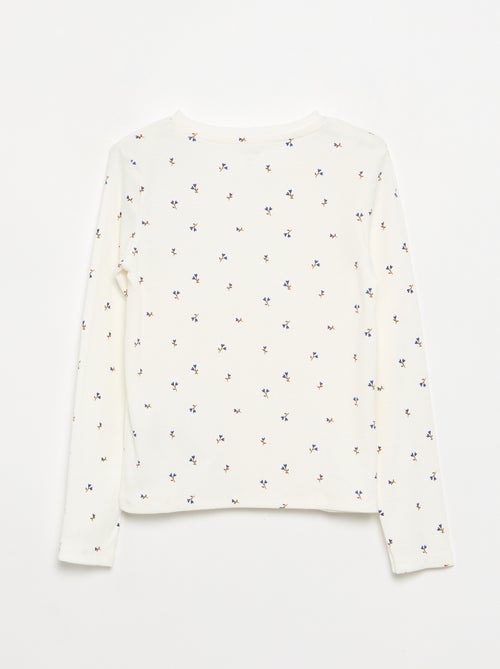 T-shirt a maniche lunghe in maglia a costine - Kiabi