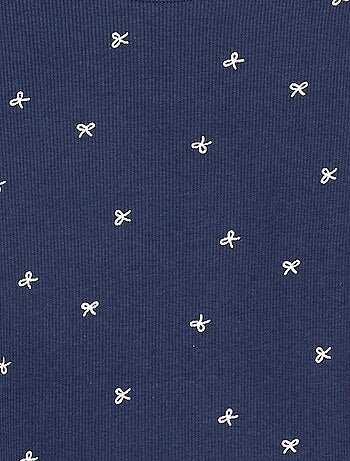 T-shirt a maniche lunghe in maglia a costine