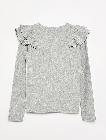 T-shirt a maniche lunghe in maglia a costine
