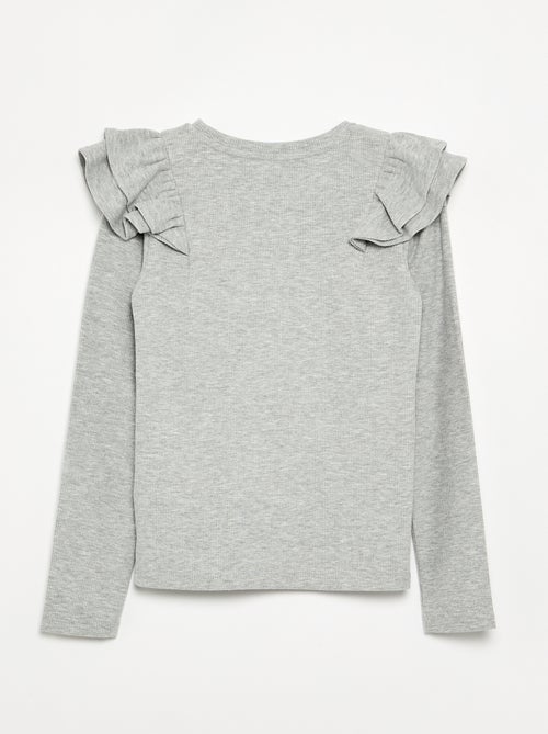 T-shirt a maniche lunghe in maglia a costine - Kiabi T-shirt a maniche lunghe in maglia a costine - Kiabi